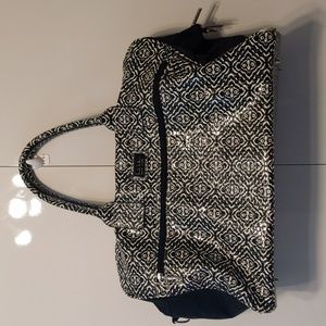 Nicole Miller Black and White Weekender Bag